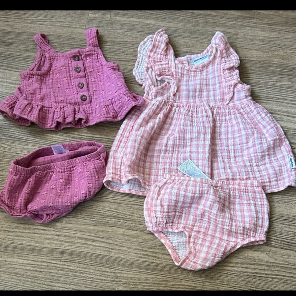 Pink and White Kids Dress Set